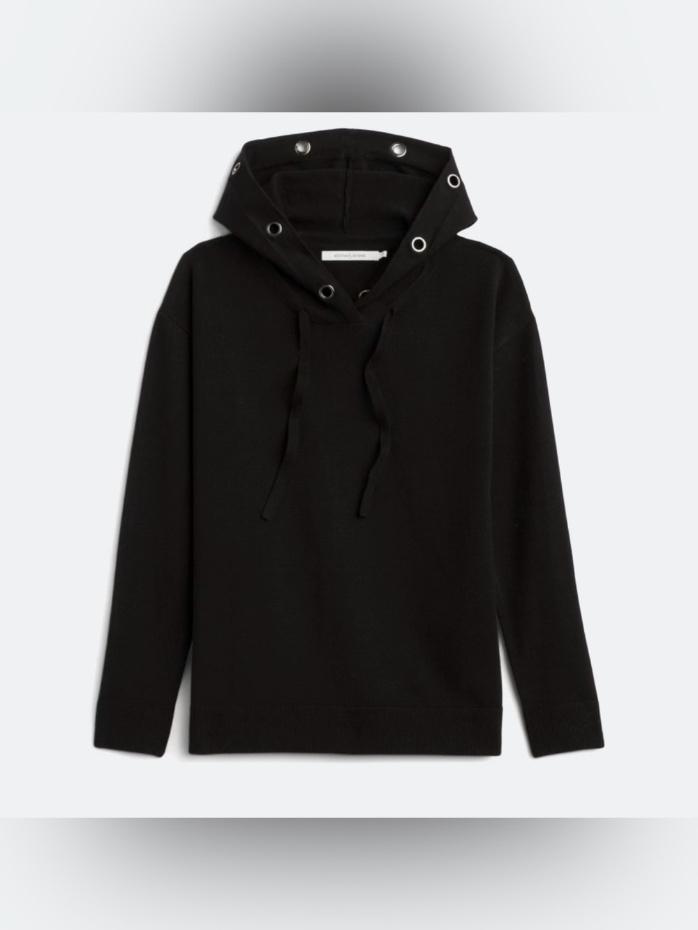 Stitches & Stripes Olympia Grommet Detail Hooded Pullover - Black